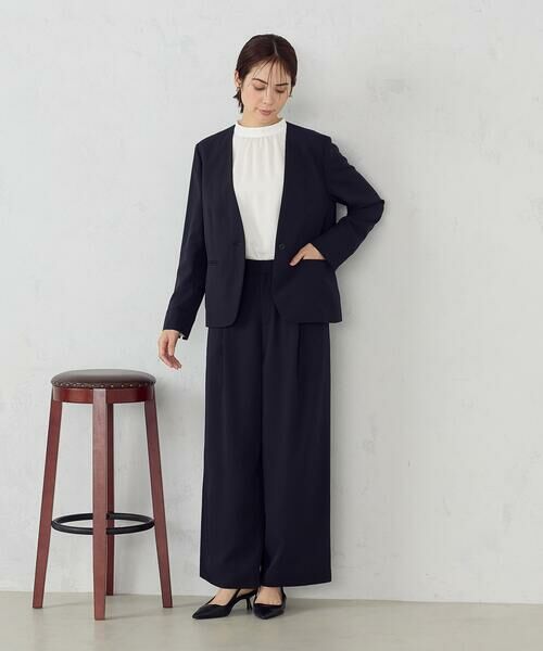 COMME CA ISM / コムサイズム その他パンツ | 【セットアップ対応】ポリエステルツイル タックワイドパンツ | 詳細4