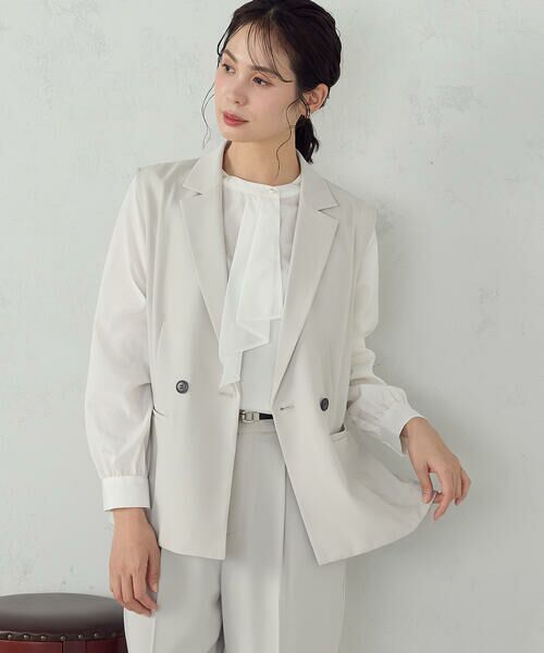 COMME CA ISM / コムサイズム ベスト | 【セットアップ対応】ポリエステルツイル テーラードジレ | 詳細6