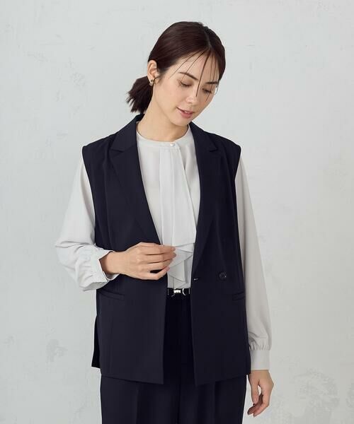 COMME CA ISM / コムサイズム ベスト | 【セットアップ対応】ポリエステルツイル テーラードジレ | 詳細12
