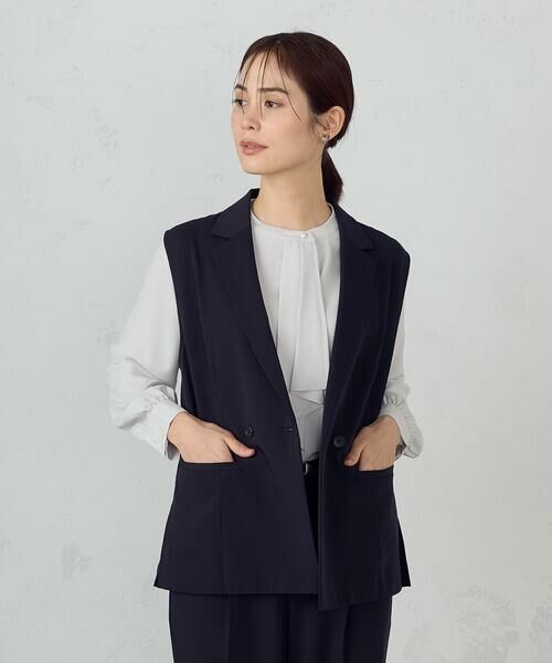 COMME CA ISM / コムサイズム ベスト | 【セットアップ対応】ポリエステルツイル テーラードジレ | 詳細13