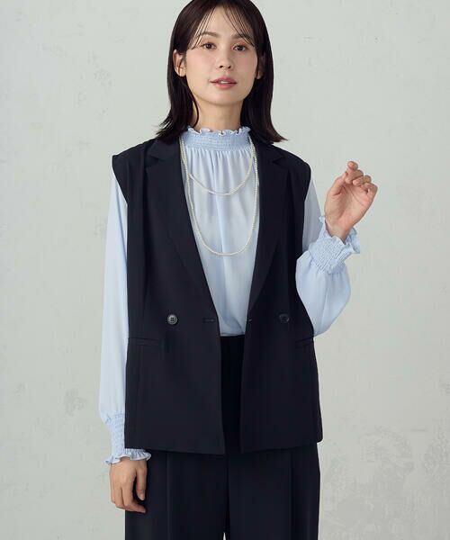 COMME CA ISM / コムサイズム ベスト | 【セットアップ対応】ポリエステルツイル テーラードジレ | 詳細16