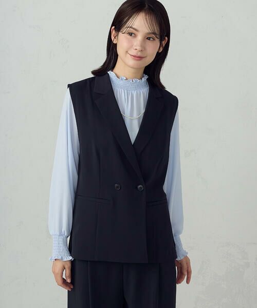COMME CA ISM / コムサイズム ベスト | 【セットアップ対応】ポリエステルツイル テーラードジレ | 詳細18