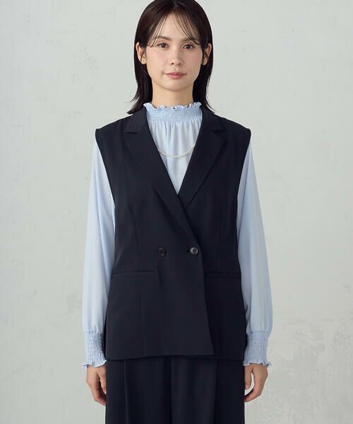 COMME CA ISM / コムサイズム ベスト | 【セットアップ対応】ポリエステルツイル テーラードジレ | 詳細19