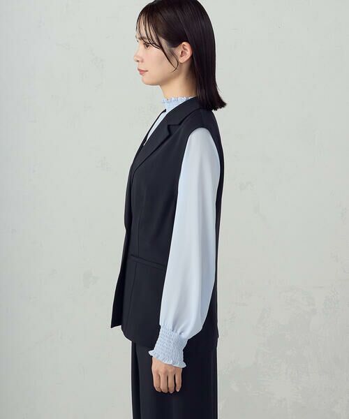 COMME CA ISM / コムサイズム ベスト | 【セットアップ対応】ポリエステルツイル テーラードジレ | 詳細20