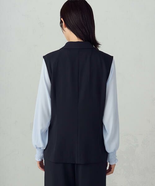 COMME CA ISM / コムサイズム ベスト | 【セットアップ対応】ポリエステルツイル テーラードジレ | 詳細21