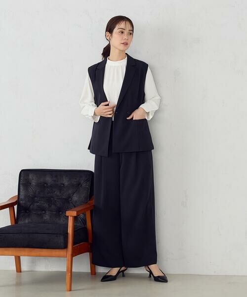 COMME CA ISM / コムサイズム ベスト | 【セットアップ対応】ポリエステルツイル テーラードジレ | 詳細3