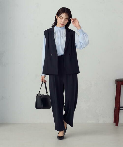 COMME CA ISM / コムサイズム ベスト | 【セットアップ対応】ポリエステルツイル テーラードジレ | 詳細10