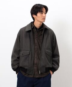 COMME CA ISM / コムサイズム ブルゾン | ジャージー ツイード ジップブルゾン