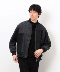 COMME CA ISM / コムサイズム ブルゾン | パッチワーク ツイード MA-1ブルゾン