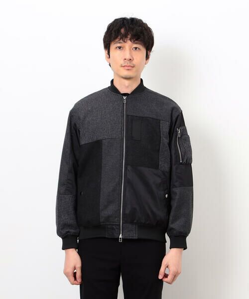 COMME CA ISM / コムサイズム ブルゾン | パッチワーク ツイード MA-1ブルゾン | 詳細6