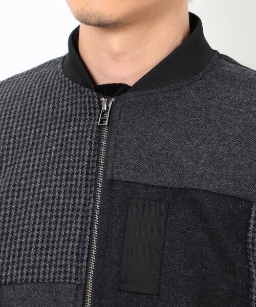 COMME CA ISM / コムサイズム ブルゾン | パッチワーク ツイード MA-1ブルゾン | 詳細9