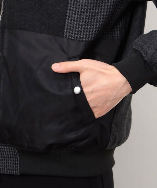 COMME CA ISM / コムサイズム ブルゾン | パッチワーク ツイード MA-1ブルゾン | 詳細11