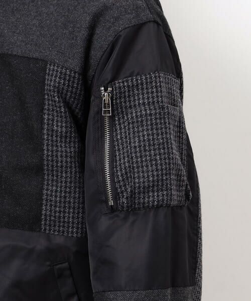 COMME CA ISM / コムサイズム ブルゾン | パッチワーク ツイード MA-1ブルゾン | 詳細12