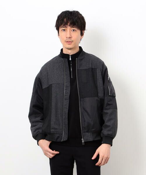 COMME CA ISM / コムサイズム ブルゾン | パッチワーク ツイード MA-1ブルゾン | 詳細5