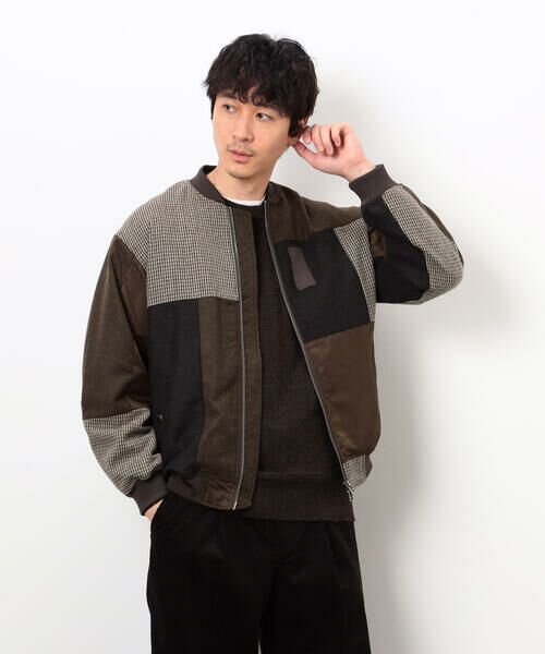 COMME CA ISM / コムサイズム ブルゾン | パッチワーク ツイード MA-1ブルゾン | 詳細23