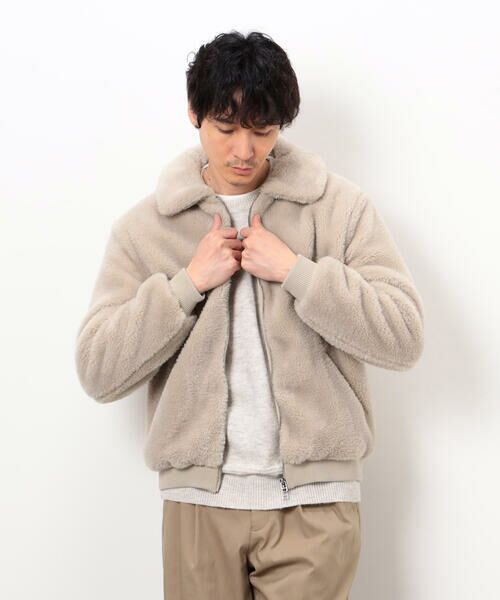 COMME CA ISM / コムサイズム ブルゾン | ポリエステル ボア ジップブルゾン | 詳細3