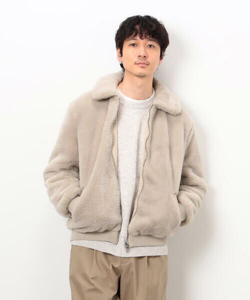 COMME CA ISM / コムサイズム ブルゾン | ポリエステル ボア ジップブルゾン | 詳細4