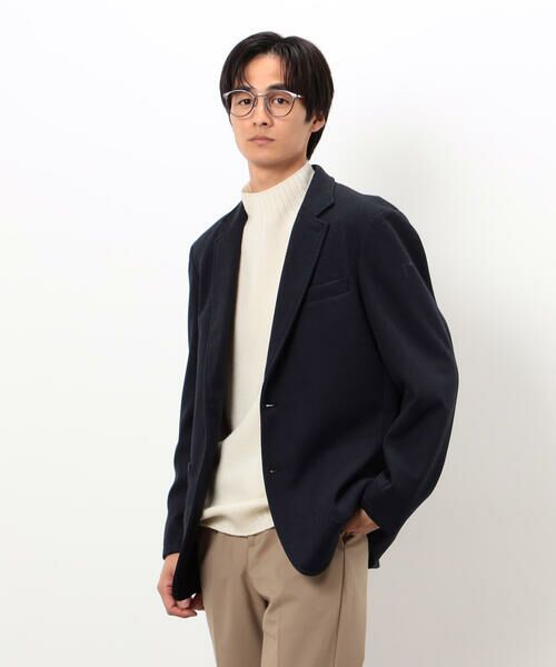 COMME CA ISM / コムサイズム テーラードジャケット | 【セットアップ対応】ジャージー ツイード テーラードジャケット(ネイビー)