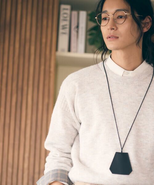 COMME CA ISM / コムサイズム ニット・セーター | エアリーメランジ ガンジーデザインニット(オートミール)