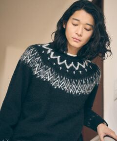 COMME CA ISM / コムサイズム ニット・セーター | フェアアイル柄 シャギーニット