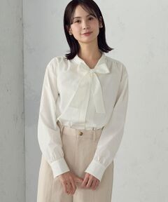 COMME CA ISM / コムサイズム シャツ・ブラウス | ポリエステルコットンブロード ボウタイブラウス