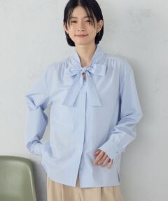 COMME CA ISM / コムサイズム シャツ・ブラウス | ポリエステルコットンブロード ボウタイブラウス