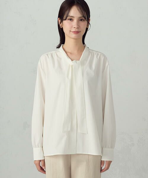 COMME CA ISM / コムサイズム シャツ・ブラウス | ポリエステルコットンブロード ボウタイブラウス | 詳細7