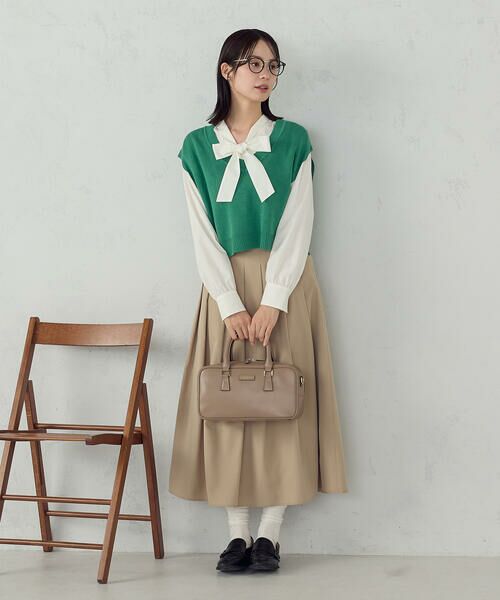 COMME CA ISM / コムサイズム シャツ・ブラウス | ポリエステルコットンブロード ボウタイブラウス | 詳細3