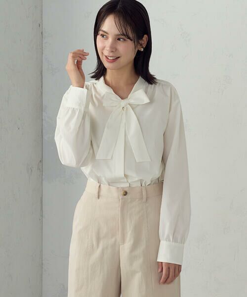 COMME CA ISM / コムサイズム シャツ・ブラウス | ポリエステルコットンブロード ボウタイブラウス | 詳細6