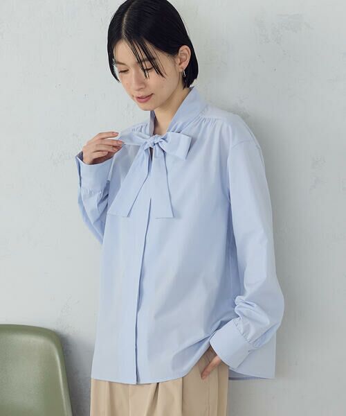 COMME CA ISM / コムサイズム シャツ・ブラウス | ポリエステルコットンブロード ボウタイブラウス | 詳細18
