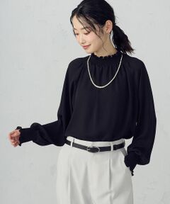 COMME CA ISM / コムサイズム シャツ・ブラウス | ポリエステルジョーゼット シャーリングブラウス