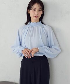 COMME CA ISM / コムサイズム シャツ・ブラウス | ポリエステルジョーゼット シャーリングブラウス