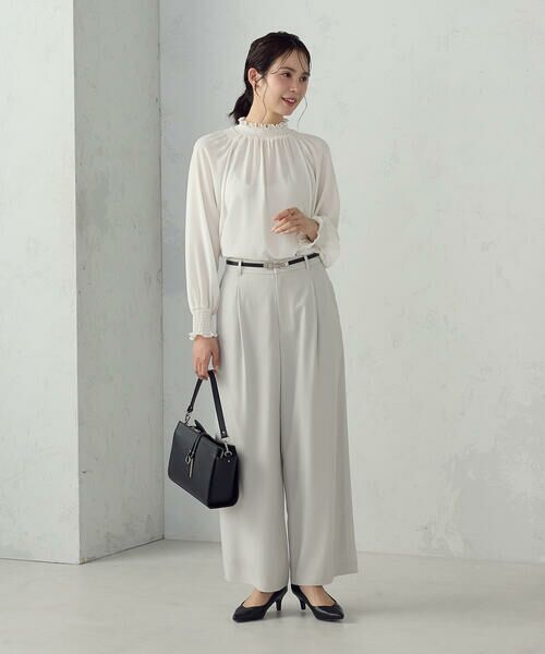 COMME CA ISM / コムサイズム シャツ・ブラウス | ポリエステルジョーゼット シャーリングブラウス | 詳細1