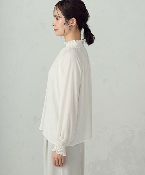 COMME CA ISM / コムサイズム シャツ・ブラウス | ポリエステルジョーゼット シャーリングブラウス | 詳細7