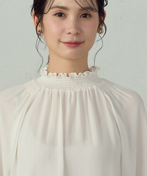COMME CA ISM / コムサイズム シャツ・ブラウス | ポリエステルジョーゼット シャーリングブラウス | 詳細9