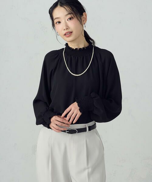 COMME CA ISM / コムサイズム シャツ・ブラウス | ポリエステルジョーゼット シャーリングブラウス | 詳細17