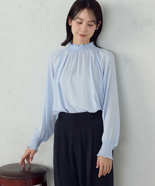 COMME CA ISM / コムサイズム シャツ・ブラウス | ポリエステルジョーゼット シャーリングブラウス | 詳細22