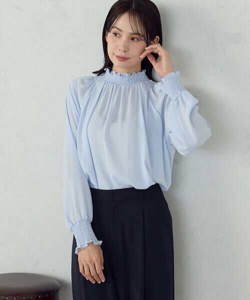 COMME CA ISM / コムサイズム シャツ・ブラウス | ポリエステルジョーゼット シャーリングブラウス | 詳細23