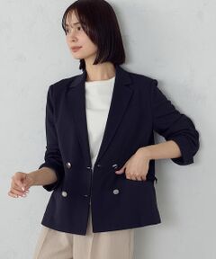 COMME CA ISM / コムサイズム テーラードジャケット | 鹿の子ダブル ブレストテーラードジャケット