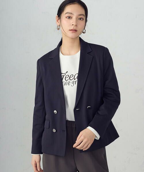 COMME CA ISM / コムサイズム テーラードジャケット | 鹿の子ダブル ブレストテーラードジャケット | 詳細10