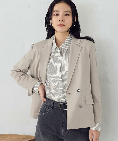 COMME CA ISM / コムサイズム テーラードジャケット | 鹿の子ダブル ブレストテーラードジャケット | 詳細15