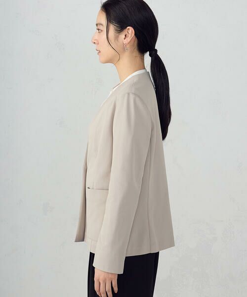 COMME CA ISM / コムサイズム ノーカラージャケット | 鹿の子シングル ブレストカラーレスジャケット | 詳細11