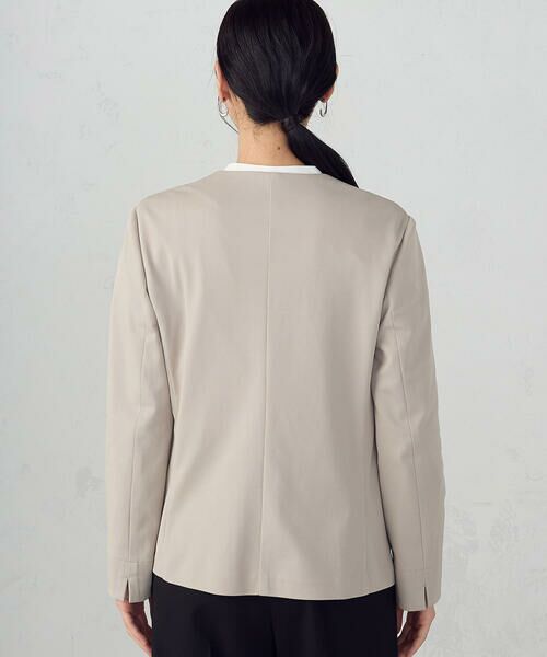 COMME CA ISM / コムサイズム ノーカラージャケット | 鹿の子シングル ブレストカラーレスジャケット | 詳細12