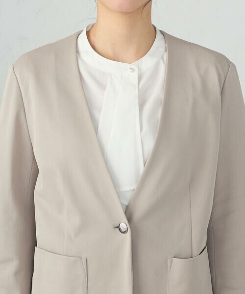 COMME CA ISM / コムサイズム ノーカラージャケット | 鹿の子シングル ブレストカラーレスジャケット | 詳細13