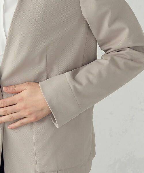COMME CA ISM / コムサイズム ノーカラージャケット | 鹿の子シングル ブレストカラーレスジャケット | 詳細14