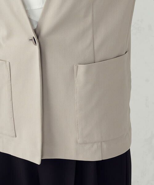 COMME CA ISM / コムサイズム ノーカラージャケット | 鹿の子シングル ブレストカラーレスジャケット | 詳細16
