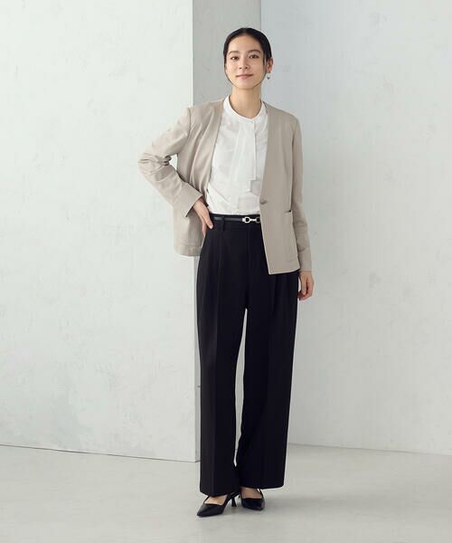 COMME CA ISM / コムサイズム ノーカラージャケット | 鹿の子シングル ブレストカラーレスジャケット | 詳細6