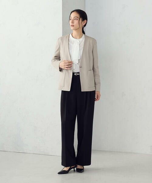 COMME CA ISM / コムサイズム ノーカラージャケット | 鹿の子シングル ブレストカラーレスジャケット | 詳細7