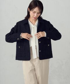 COMME CA ISM / コムサイズム その他アウター | ファンシーツイード ステンカラーショートジャケット