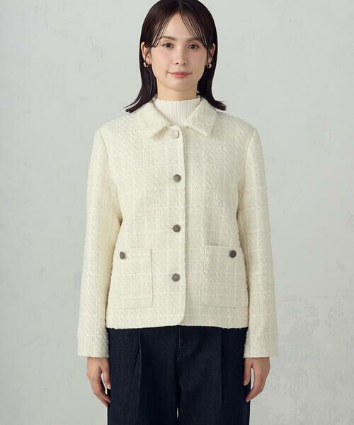 COMME CA ISM / コムサイズム その他アウター | ファンシーツイード ステンカラーショートジャケット | 詳細7